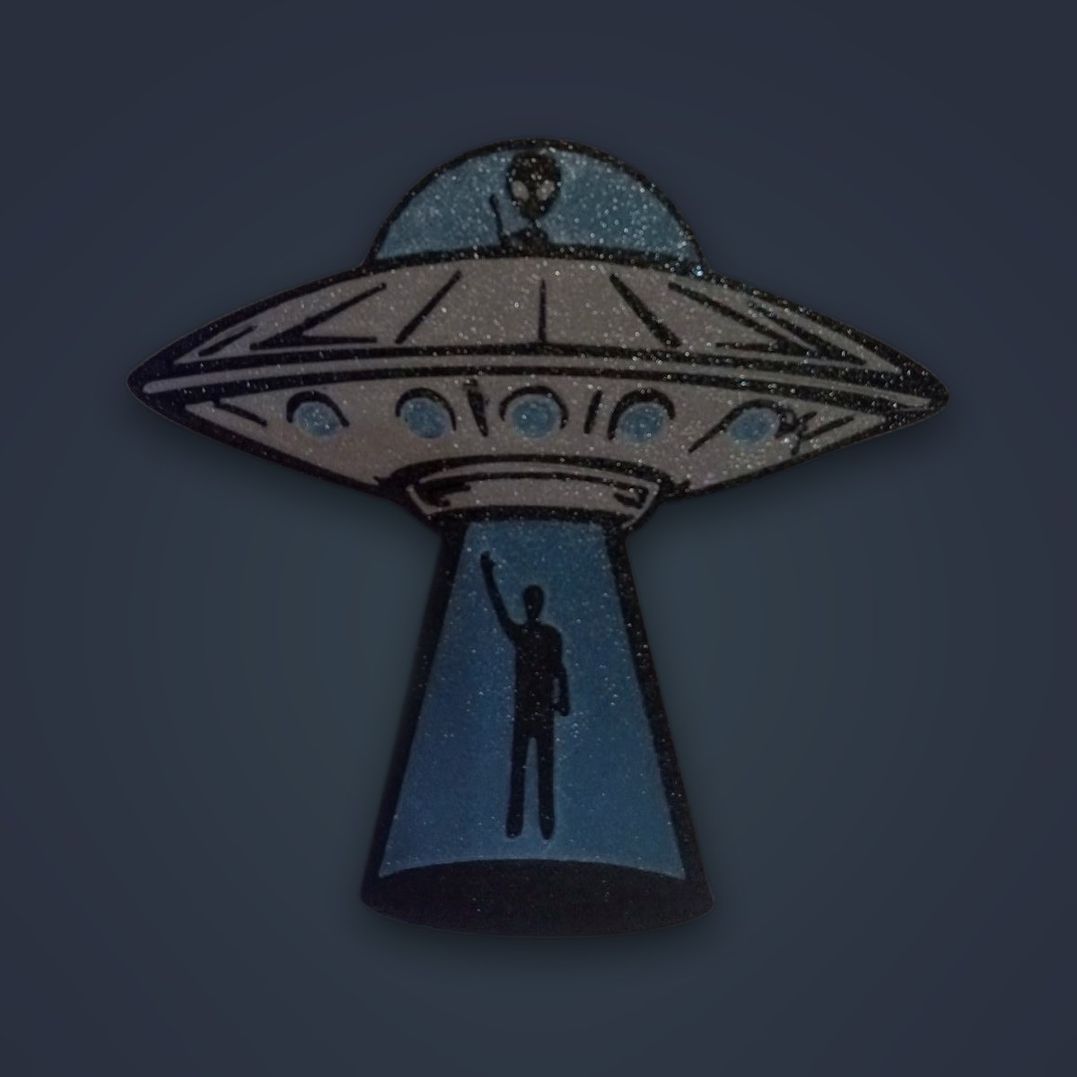 Glow Ships keychain, The Saucer colorway, angle 5 of 5